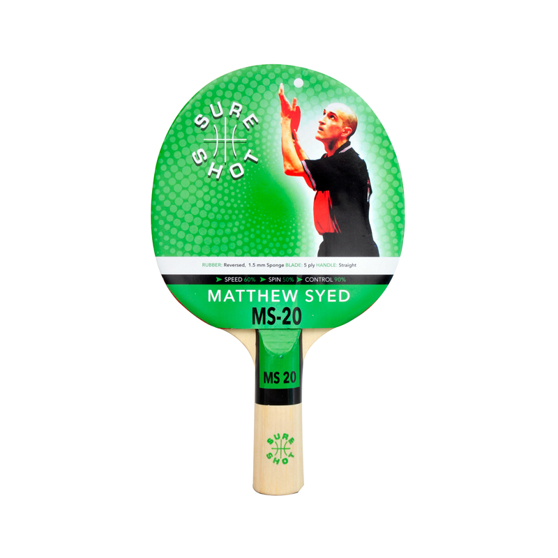 Matthew Syed 4000 Table Tennis Bat ITTF Approved (1.8mm Reversed Rubber)